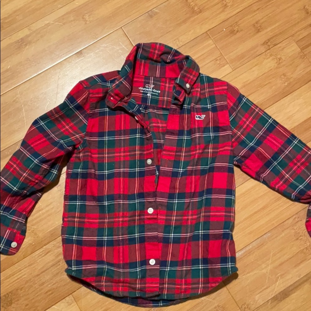 Boys 4t button down plaid vineyard vines shirt